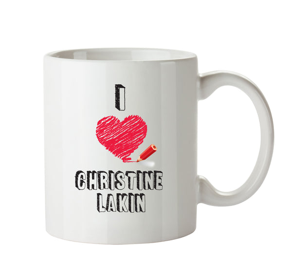 I Love Christine Lakin Mug - I Love Celebrity Mug - Novelty Gift Printed Tea