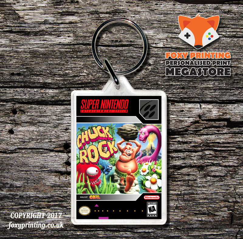 Chuck Rock Game Inspired Retro Gaming Keyring