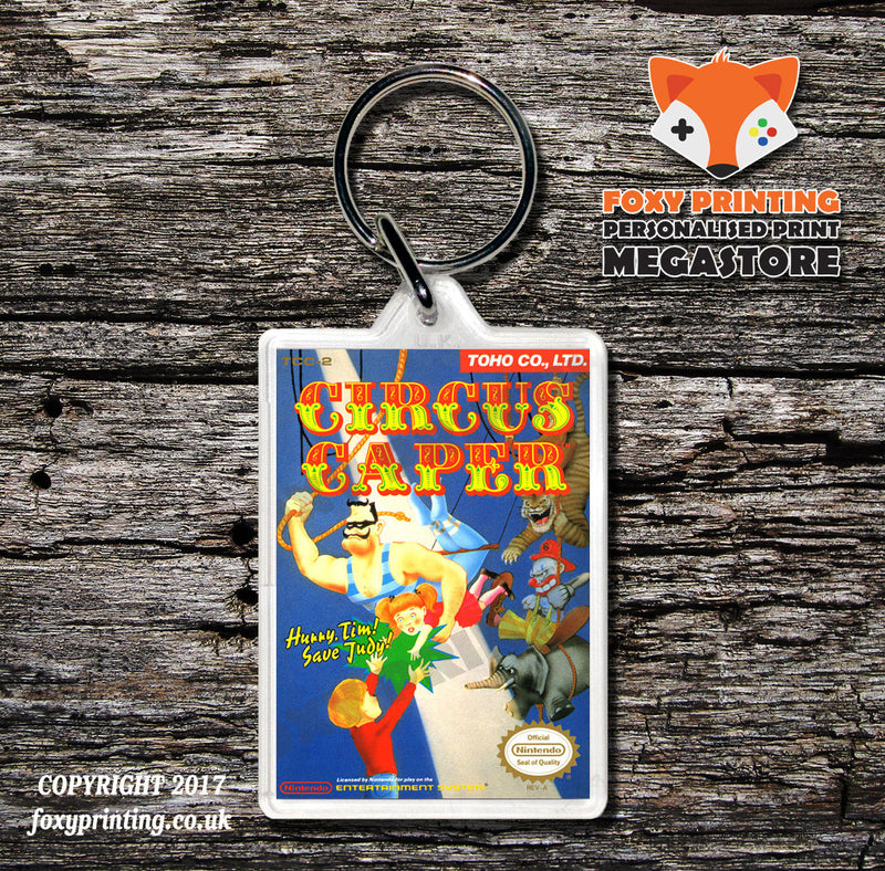 Chubby Cherub Retro NES Game Cover Art Gaming Keyring