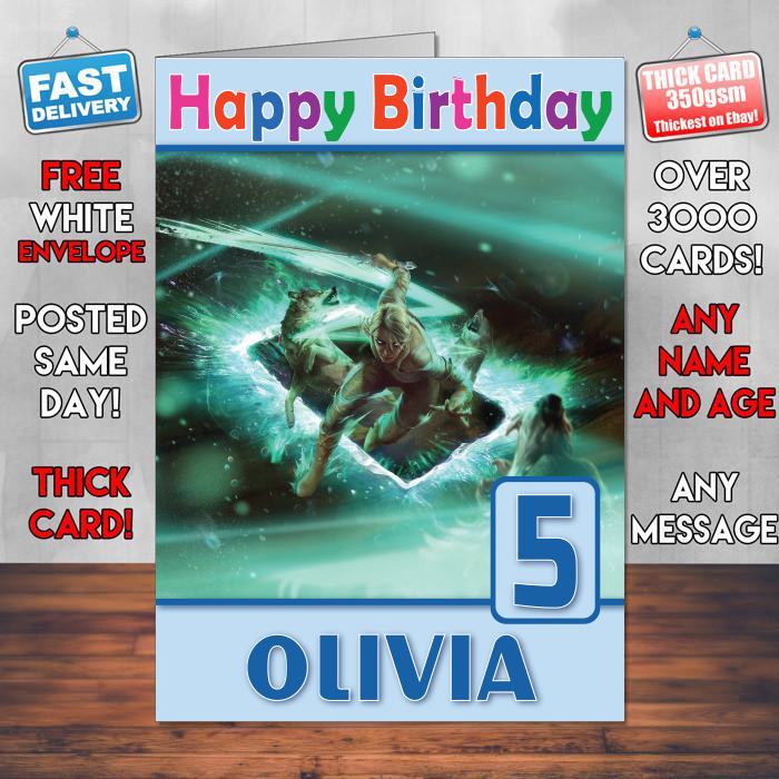 Personalised Ciri Gwent The Witcher Card Inspired Style Game Kids Inspired Birthday Card (SA)