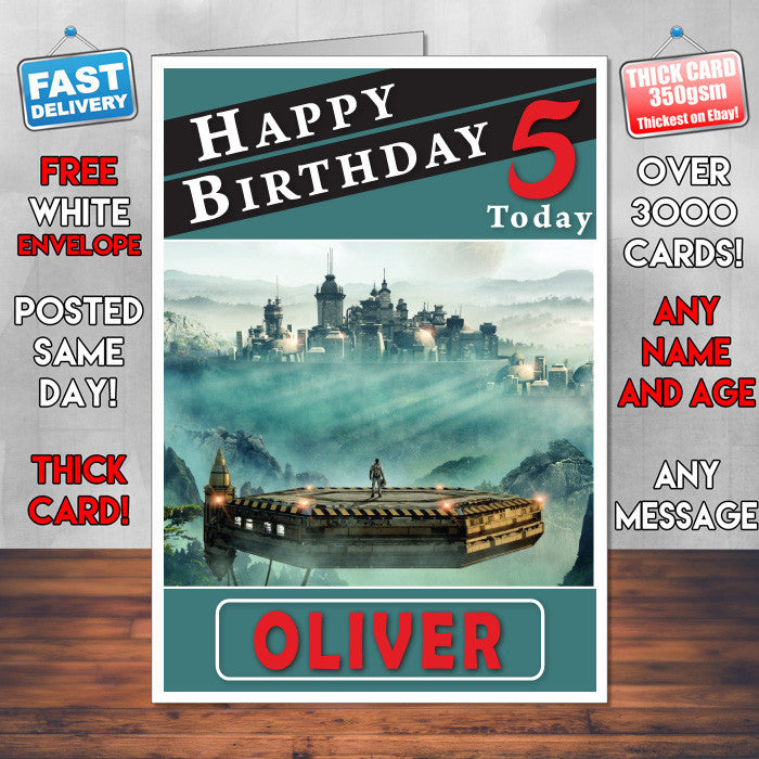 Personalised Civilization Beyond Earth Inspired Style Game Kids Inspired Birthday Card (SA)