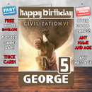 Personalised Civilization 6 Inspired Style Game Kids Inspired Birthday Card (SA)