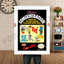 Classic Concentration Retro GAME INSPIRED THEME Nintendo NES Gaming A4 A3 A2 Or A1 Poster Art 179
