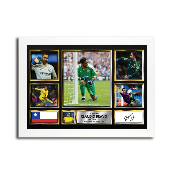 Claudio Bravo MC1571 – Black Frame Printed Signature Football Poster