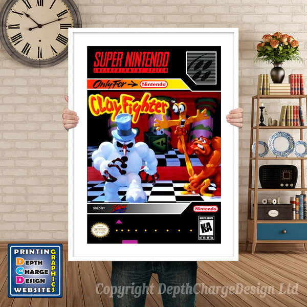 Clayfighter Super Nintendo Game Inspired Theme Retro Gaming Poster