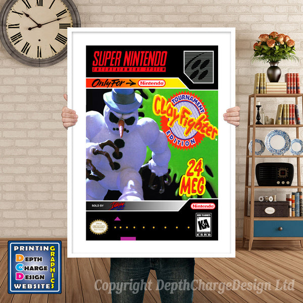 Clayfighter Tournament Super Nintendo Game Inspired Theme Retro Gaming Poster