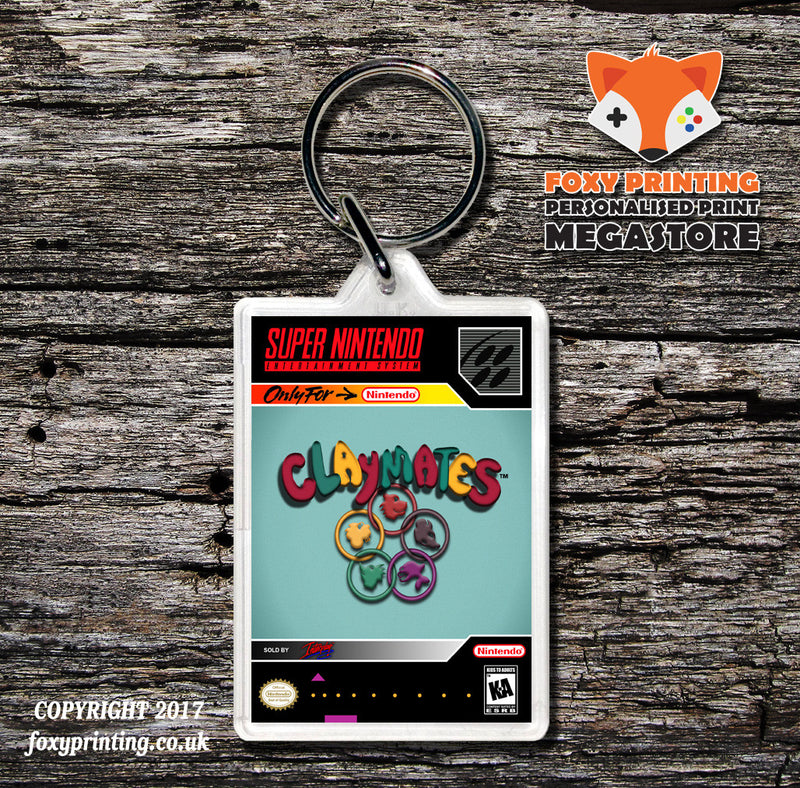 Claymates Game Inspired Retro Gaming Keyring