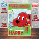 Clifford The Big Red Dog 3 Style Theme Personalised Kidshows Birthday Card (SA)
