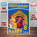 Clifford The Big Red Dog 5 Style Theme Personalised Kidshows Birthday Card (SA)