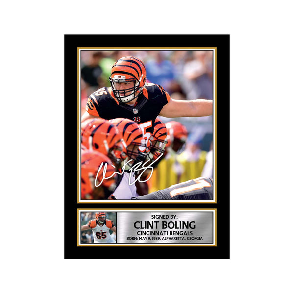 Clint Boling American Football Printed Signature Print