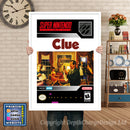 Clue Super Nintendo GAME INSPIRED THEME Retro Gaming Poster A4 A3 A2 Or A1