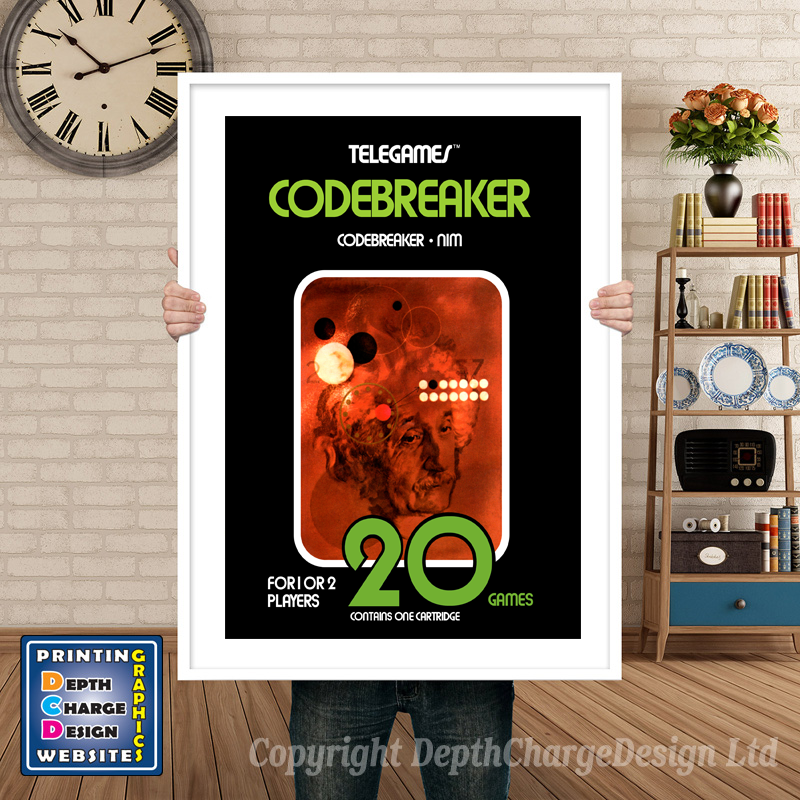 Code Breaker - Atari 2600 Inspired Retro Gaming Poster A4 A3 A2 Or A1