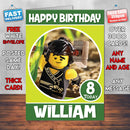 Cole The Lego Ninjago Theme Style Personalised Kids Inspired Movie Birthday Card (SA)