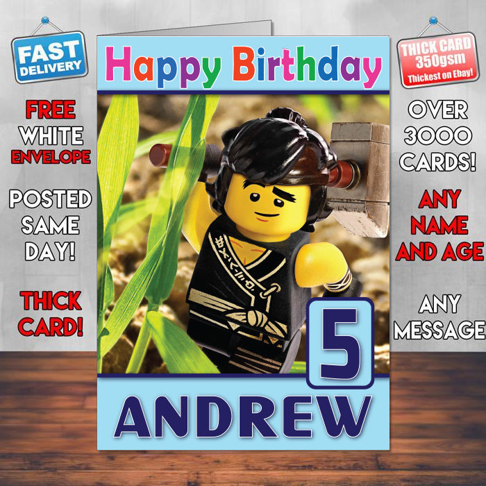 Cole Be Earth The Lego Ninjago Theme Style Personalised Kids Inspired Movie Birthday Card (SA)