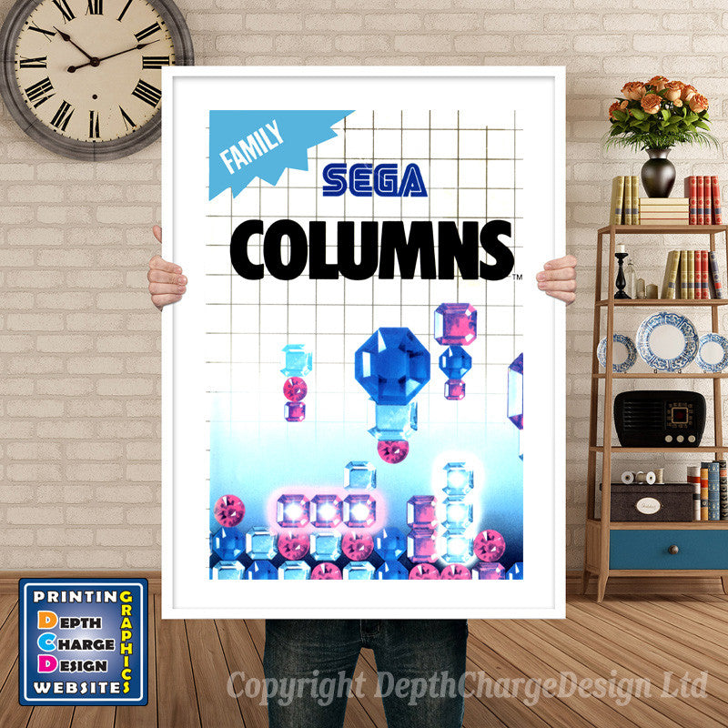 Columns Inspired Retro Gaming Poster A4 A3 A2 Or A1