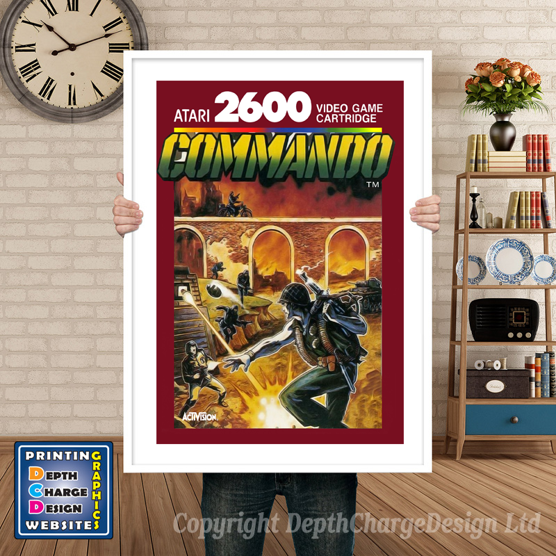 Commando - Atari 2600 Inspired Retro Gaming Poster A4 A3 A2 Or A1