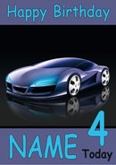 Concept Car Personalised THEME INSPIRED Style PERSONALISED Kids Adult FUNNY Birthday Card