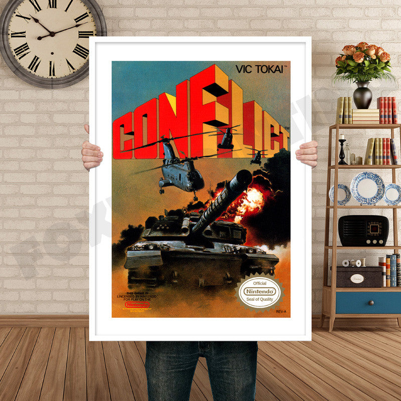 Conflict Retro GAME INSPIRED THEME Nintendo NES Gaming A4 A3 A2 Or A1 Poster Art 184