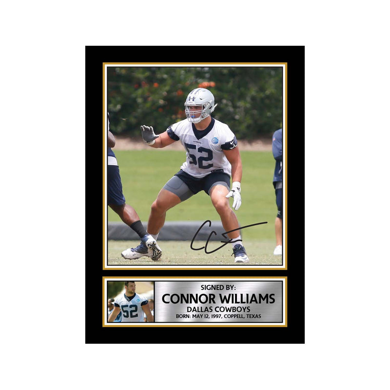 Connor Williams 2 Limited Edition Football Signed Print - American Footballer