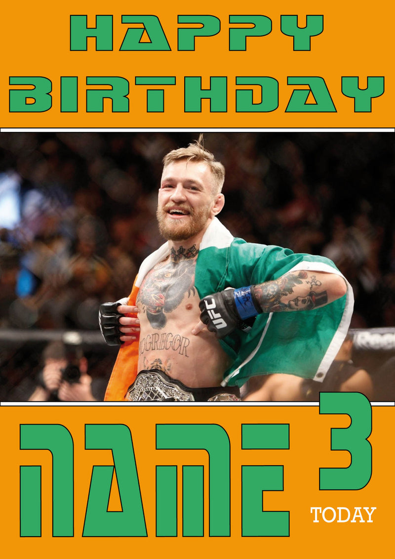 Conor Mcgregor UFC Fan THEME INSPIRED Kids Adult Birthday Card