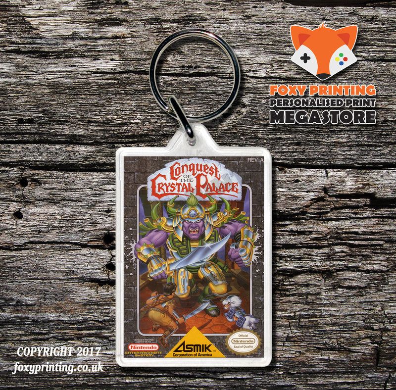 Conflict Retro NES Game Cover Art Gaming Keyring