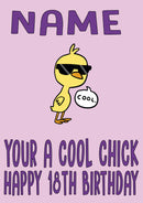 Cool Chick Funny Kids Adult Personalised Birthday Card Gift Present