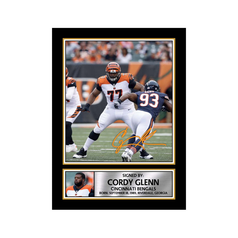 Cordy Glenn Limited Edition Football Signed Print - American Footballer