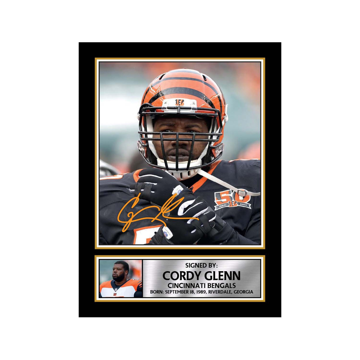 Cordy Glenn 2 Limited Edition Football Signed Print - American Footballer