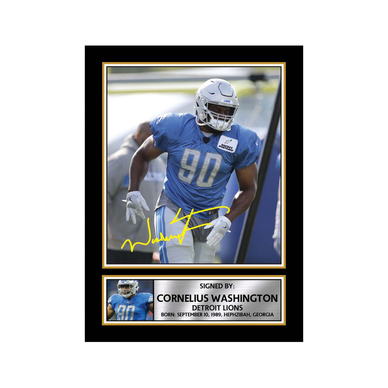 Cornelius Washington Limited Edition Football Signed Print - American Footballer
