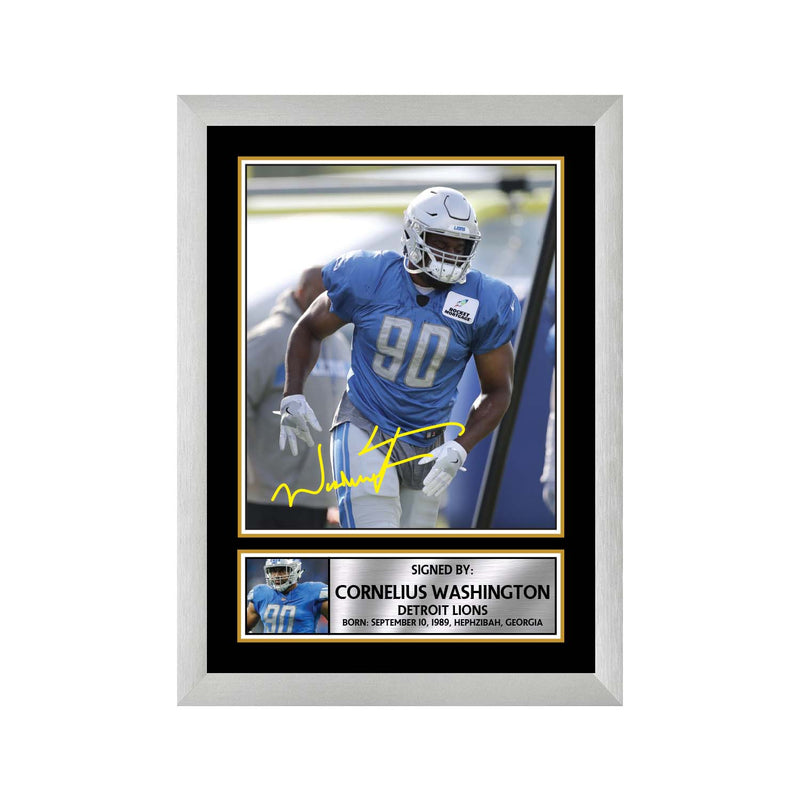 Cornelius Washington Limited Edition Football Signed Print - American Footballer