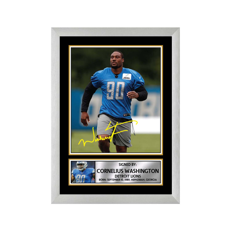 Cornelius Washington 2 Limited Edition Football Signed Print - American Footballer