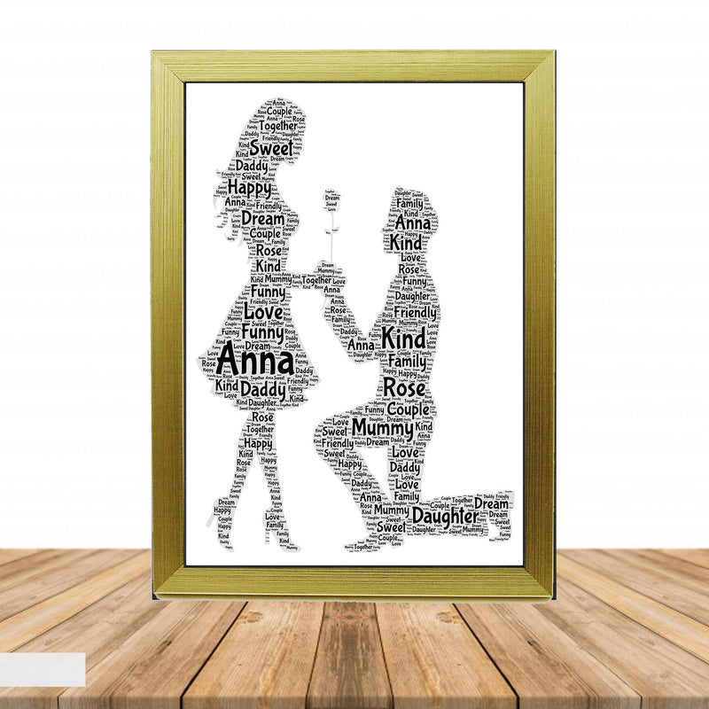 Personalised Couple 1 Word Art Poster Print