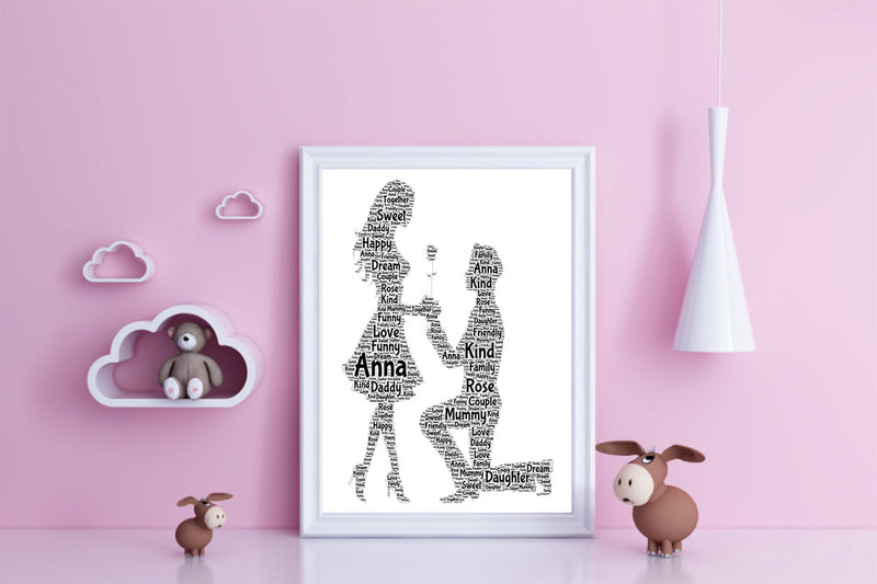 Personalised Couple 1 Word Art Poster Print