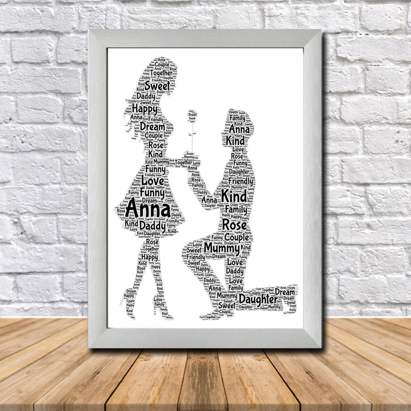 Personalised Couple 1 Word Art Poster Print