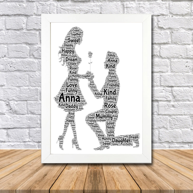 Personalised Couple 1 Word Art Poster Print