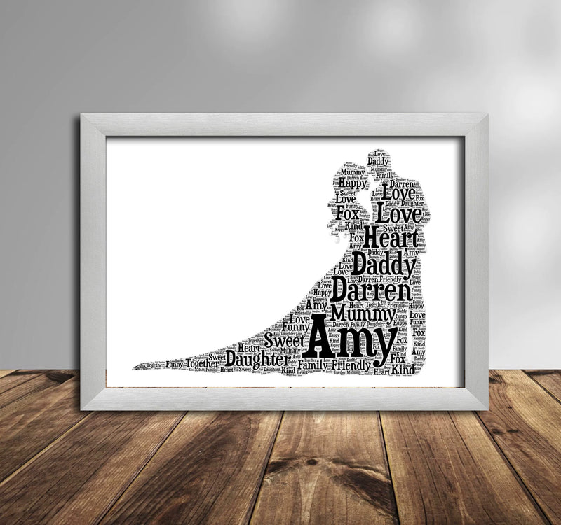 Personalised Couple 2 Word Art Poster Print