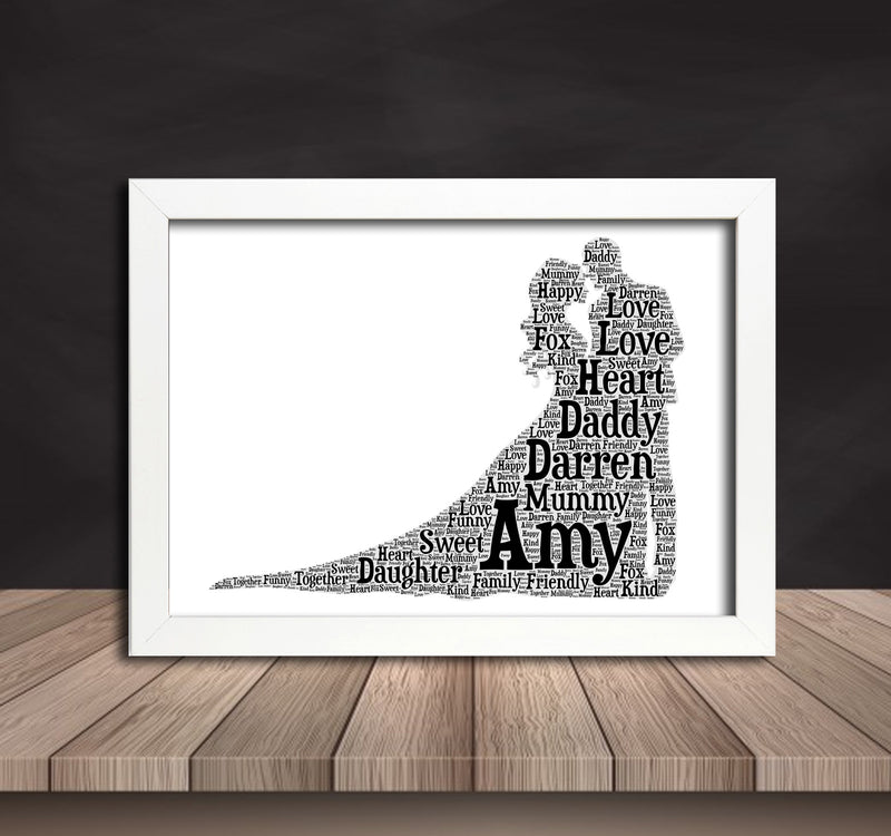 Personalised Couple 2 Word Art Poster Print