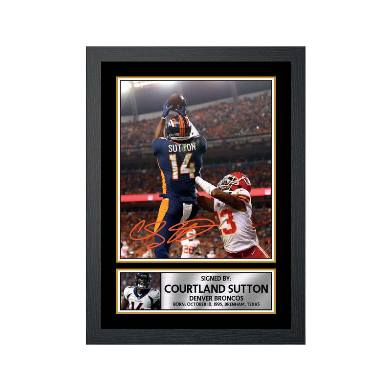 Courtland Sutton Limited Edition Football Signed Print - American Footballer