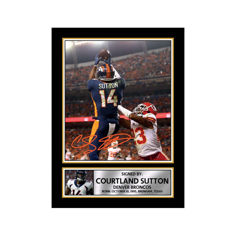 Courtland Sutton Limited Edition Football Signed Print - American Footballer