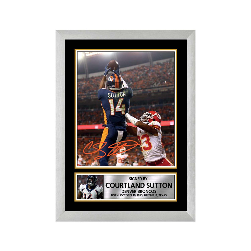 Courtland Sutton Limited Edition Football Signed Print - American Footballer