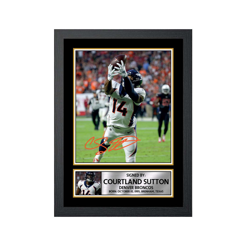 Courtland Sutton 2 Limited Edition Football Signed Print - American Footballer