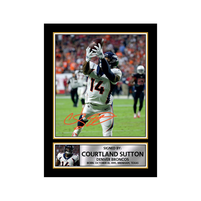 Courtland Sutton 2 Limited Edition Football Signed Print - American Footballer