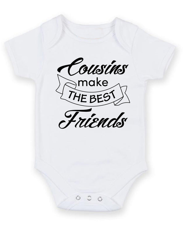 Cousins Make The Best Friends Personalised Baby Boy Girl Unisex Short Sleeve Bodysuit