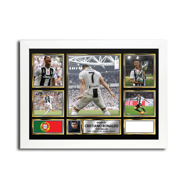 Cristiano Ronaldo MC1573 – Black Frame Printed Signature Football Poster