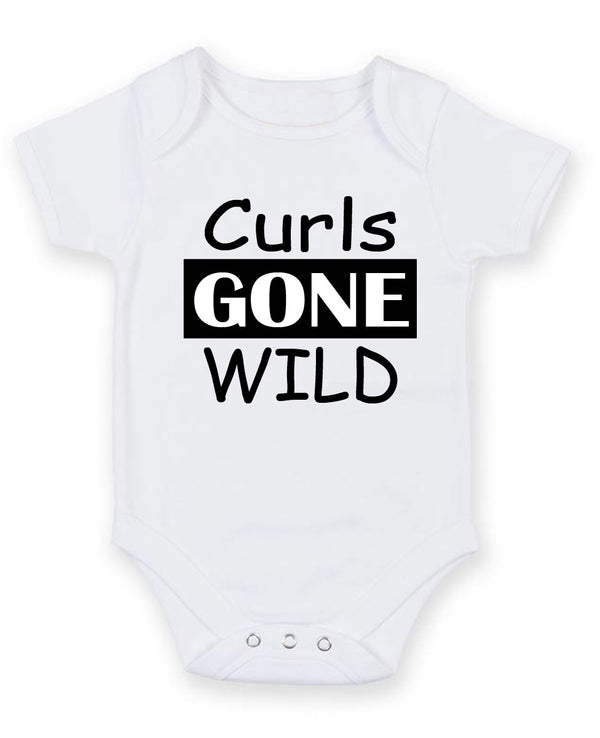 Curls Gone Wild Personalised Baby Boy Girl Unisex Short Sleeve Bodysuit