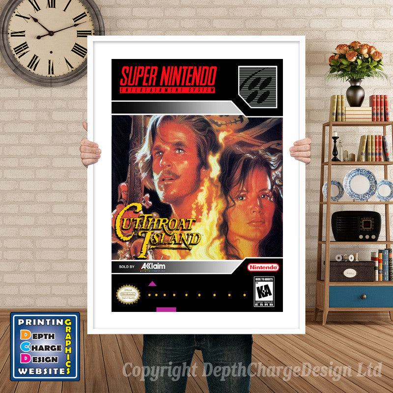 Cutthroat Island Super Nintendo GAME INSPIRED THEME Retro Gaming Poster A4 A3 A2 Or A1