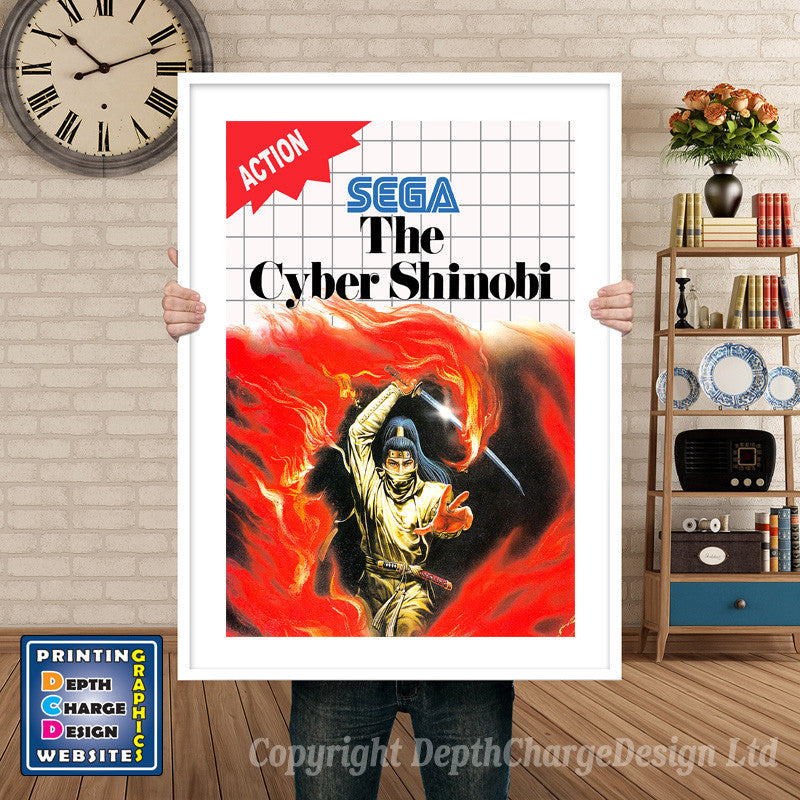 Cyber Shinobi Inspired Retro Gaming Poster A4 A3 A2 Or A1