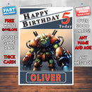 Personalised Cyber Goliath Inspired Style Game Kids Inspired Birthday Card (SA)