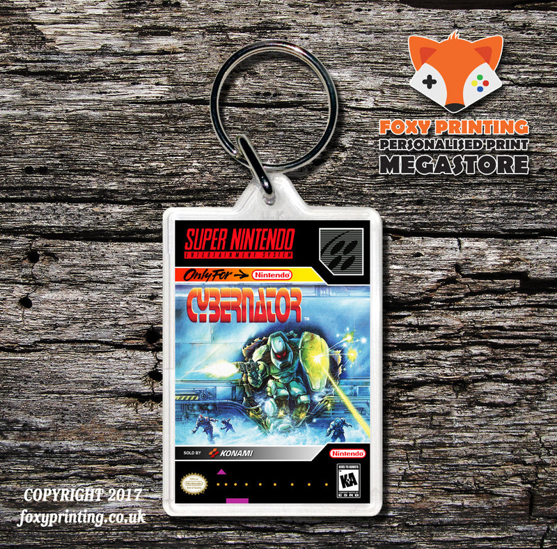 Cybernator Game Inspired Retro Gaming Keyring