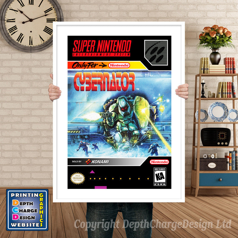 Cybernator Super Nintendo GAME INSPIRED THEME Retro Gaming Poster A4 A3 A2 Or A1